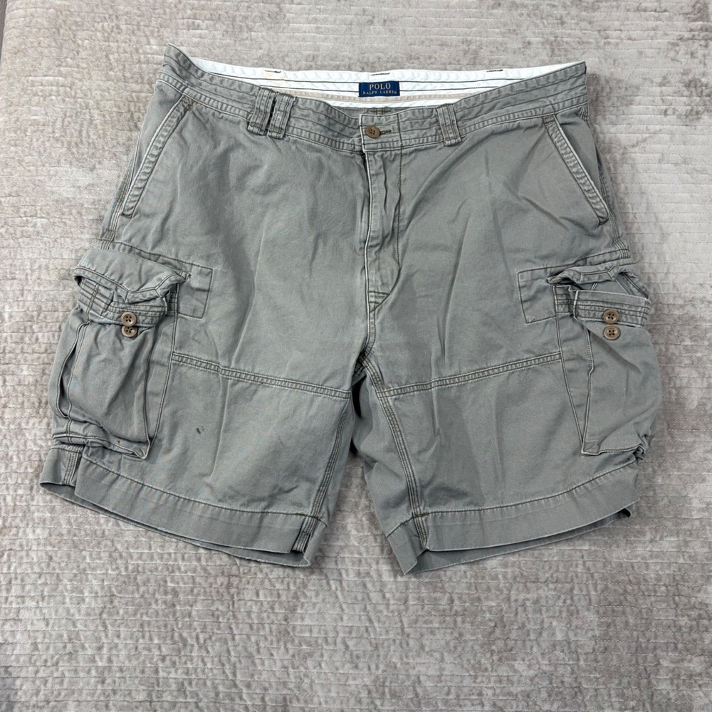 Polo Ralph Lauren‎ Gray Cargo Shorts Size 42 distressed Utility Hiking Gorpcore